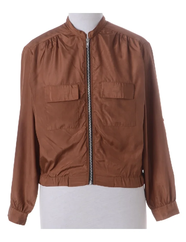Year-End Sale Label Blouse Brown Bomber