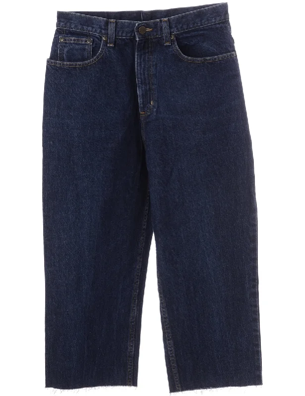 Online Only Label Carly Denim Cropped Frayed Jeans