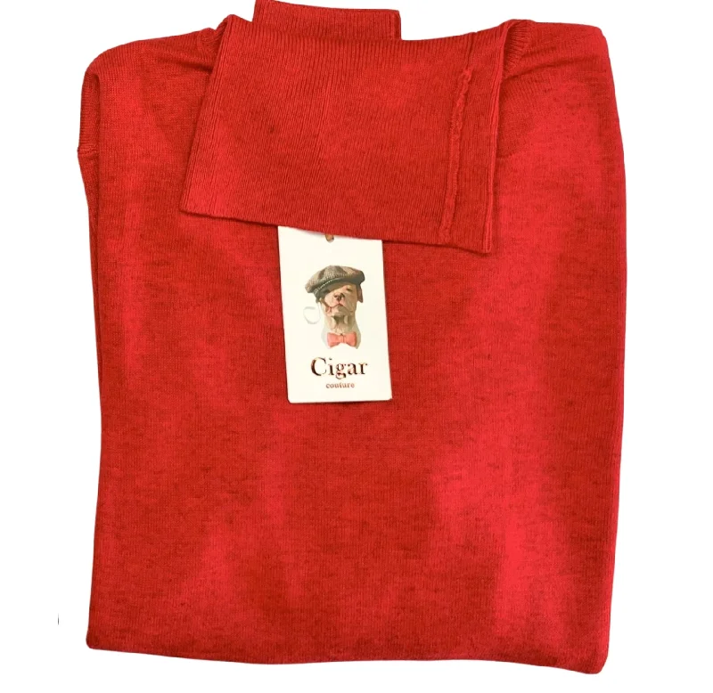 Limited Time Berragamo T-178 Turtle Neck Sweater - Red