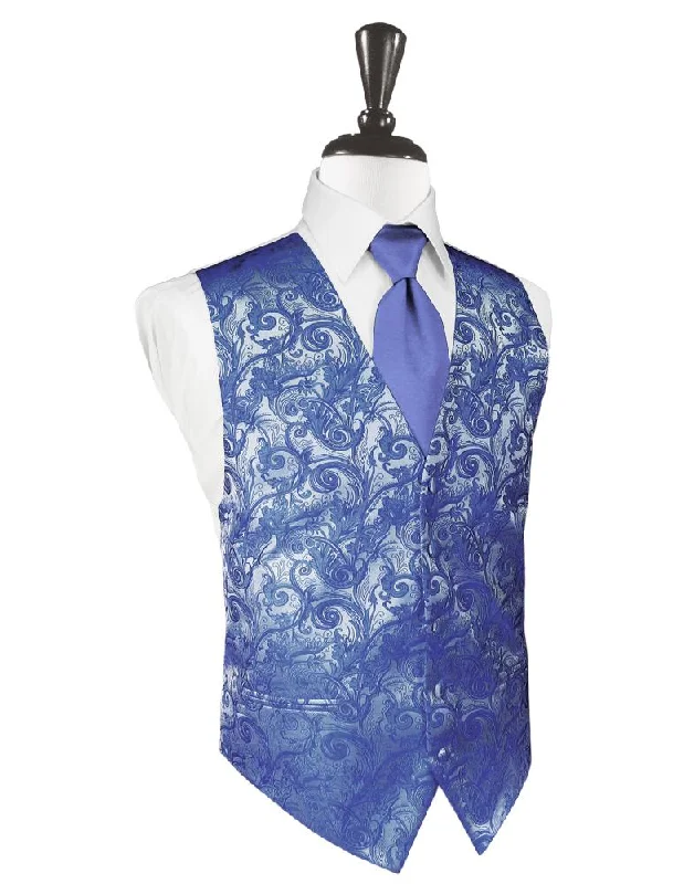 Weekend Discounts to Enjoy Cornflower Tapestry Tuxedo Vest