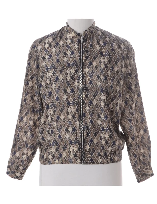 Celebrate the Weekend with Discounts Label Blouse Floral Print Bomber