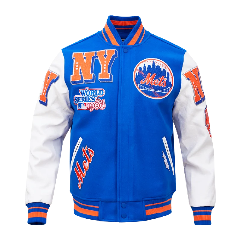 Weekend Offers You Can't Ignore MLB NEW YORK METS MASH UP LOGO VARSITY JACKET (ROYAL/WHITE) Weekend Offers You Can't Ignore MLB NEW YORK METS MASH UP LOGO VARSITY JACKET (ROYAL/WHITE)