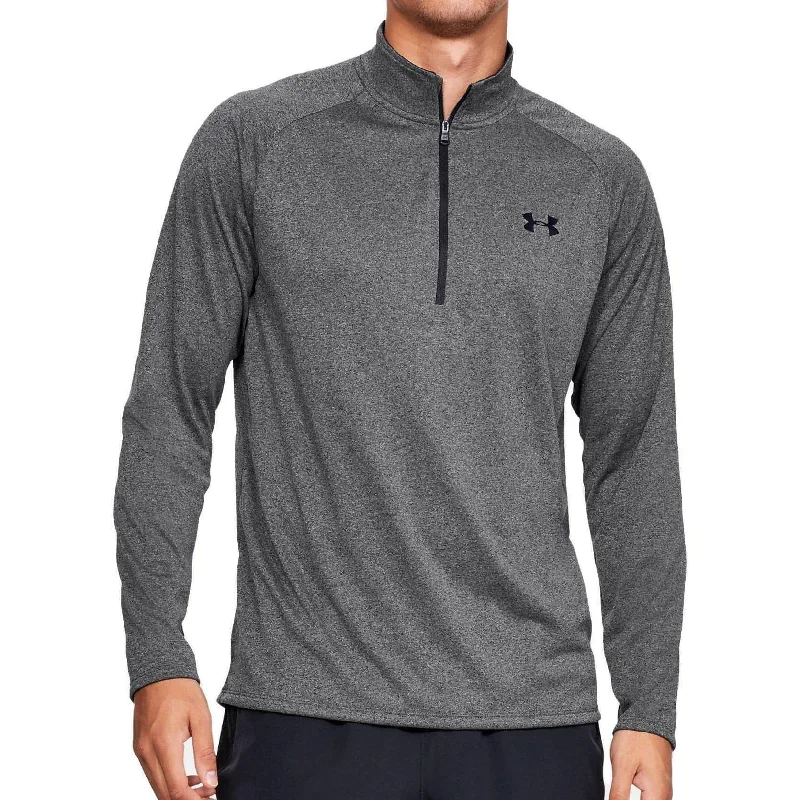 Act Fast Under Armour Tech Half Zip Long Sleeve Mens Training Top - Grey
