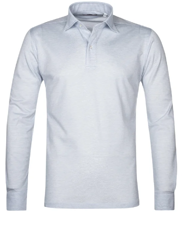 Weekend Specials to Delight Langarm Poloshirt Blau