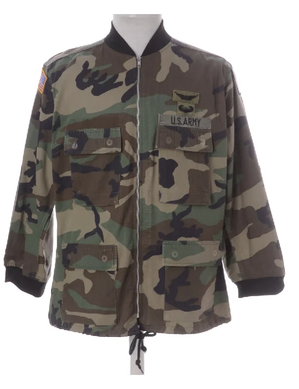 Deal Dash Label Camo Bomber Jacket
