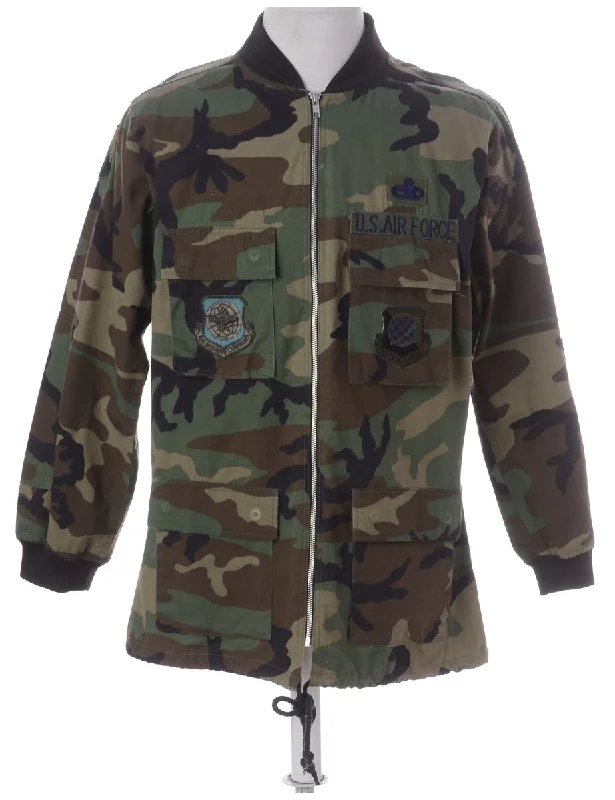 Can't Miss Label Camo Bomber Jacket