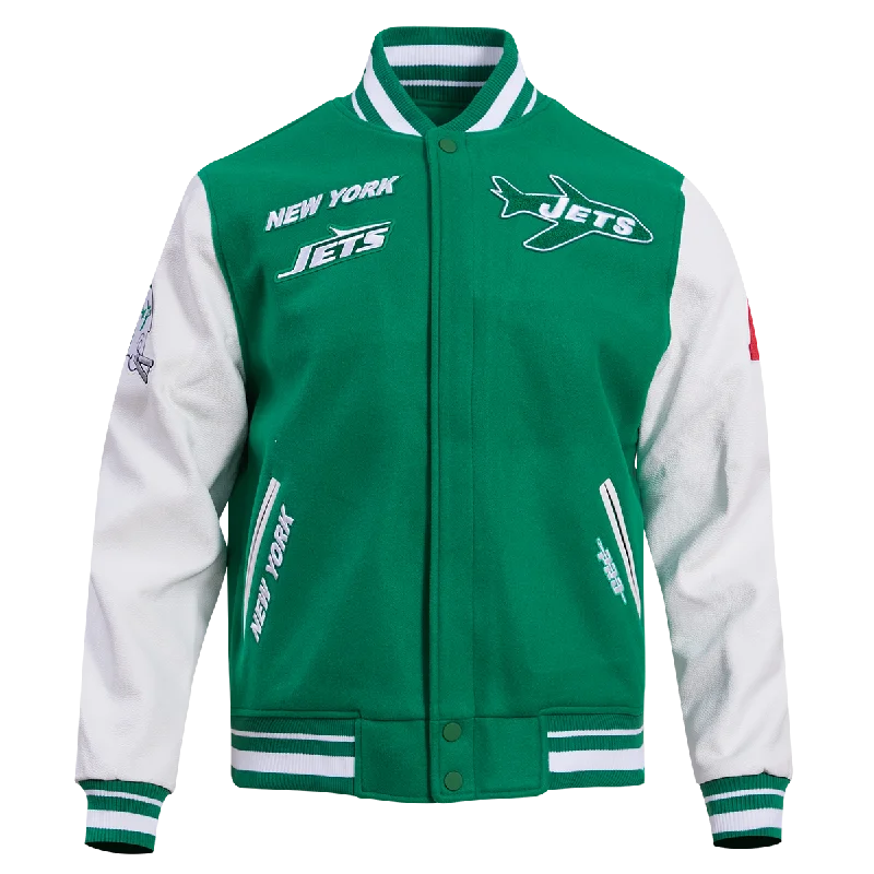 Weekend Deals That Thrill NFL NEW YORK JETS RETRO CLASSIC MEN'S RIB WOOL VARSITY JACKET (KELLY GREEN/ WHITE) Weekend Deals That Thrill NFL NEW YORK JETS RETRO CLASSIC MEN'S RIB WOOL VARSITY JACKET (KELLY GREEN/ WHITE)