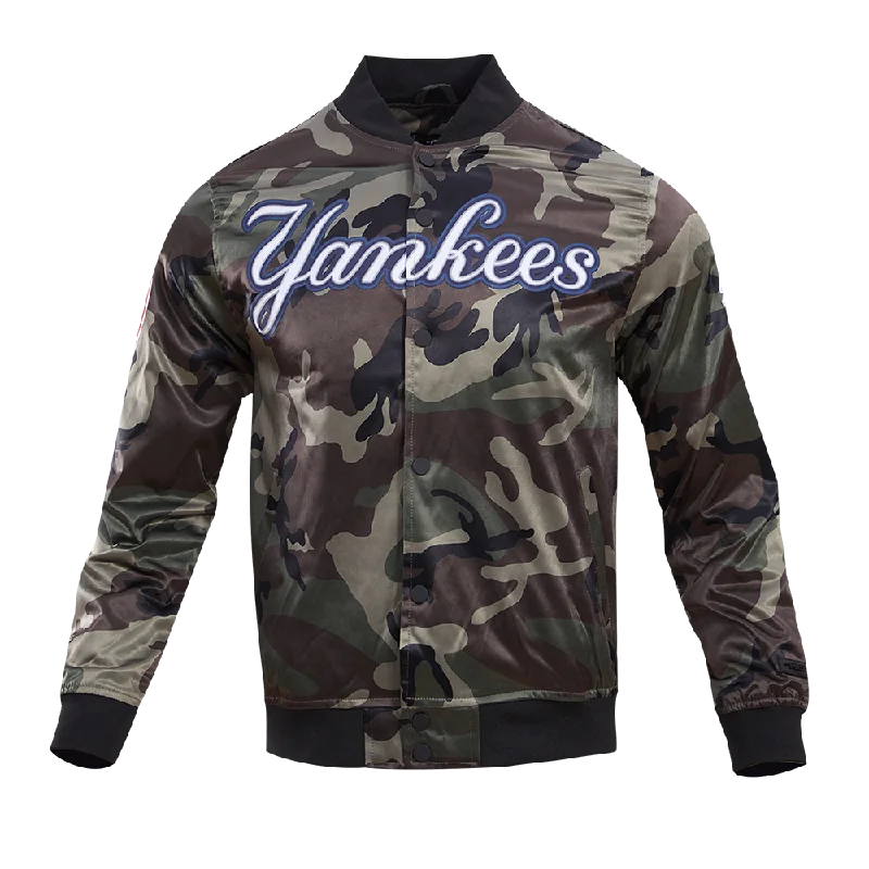 Weekend Bargains to Enjoy MLB NEW YORK YANKEES CAMO AOP MEN'S SATIN JACKET (CAMO)