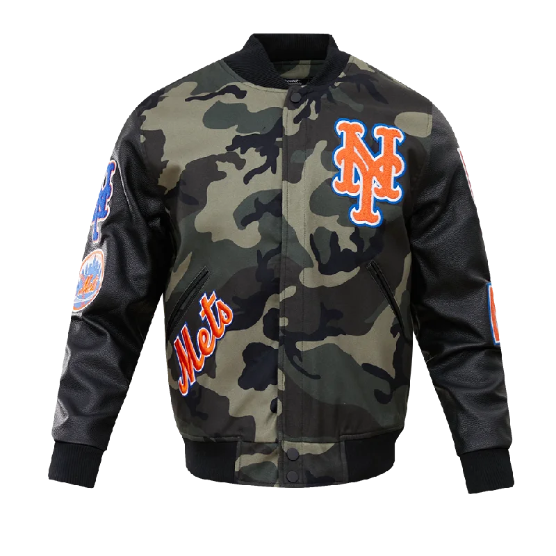 Weekend Savings Fiesta MLB NEW YORK METS CAMO LOGO VARSITY JACKET (BLACK/CAMO)