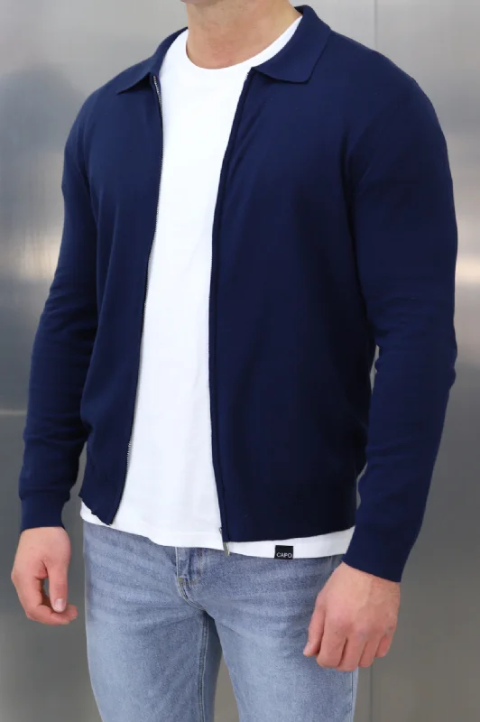 Weekend Savings Bonanza Capo Egyptian Cotton Full Zip Jacket - Navy