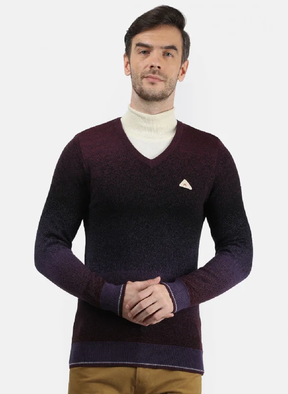 Crazy Deals Men Purple Solid Pullover