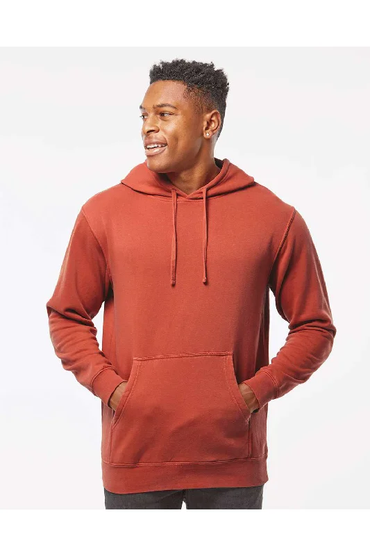 Quick Sale Independent Trading Co. Mens Pigment Dyed Hooded Sweatshirt Hoodie w/ Pouch Pocket - Amber