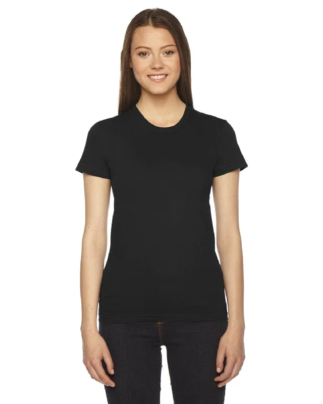 Markdown Sale American Apparel Ladies Fine Jersey Short Sleeve T-Shirt | Black