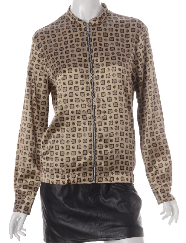 Exclusive Weekend Offers Inside Label Blouse Geometric Print Bomber