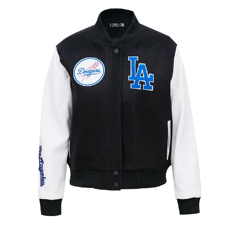 Weekend Specials to Enjoy MLB LOS ANGELES DODGERS CLASSIC WOOL WOMEN'S VARSITY JACKET (BLACK/WHITE)
