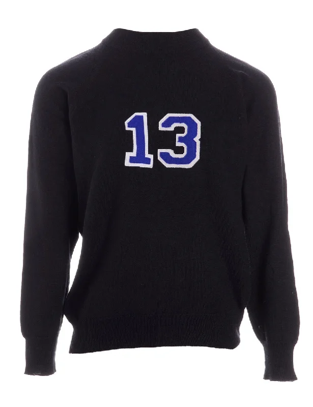 Special Discount Label Black Varsity Knit