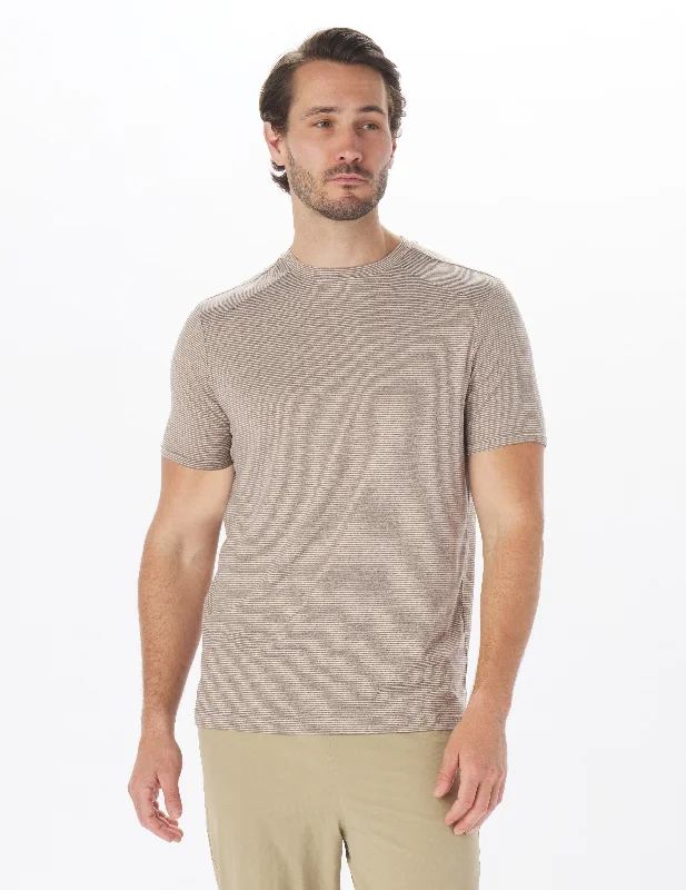 Weekend Steals Await 2 Pack Salton Short Sleeve: Black/White Stripe and Espresso/Oatmilk Stripe