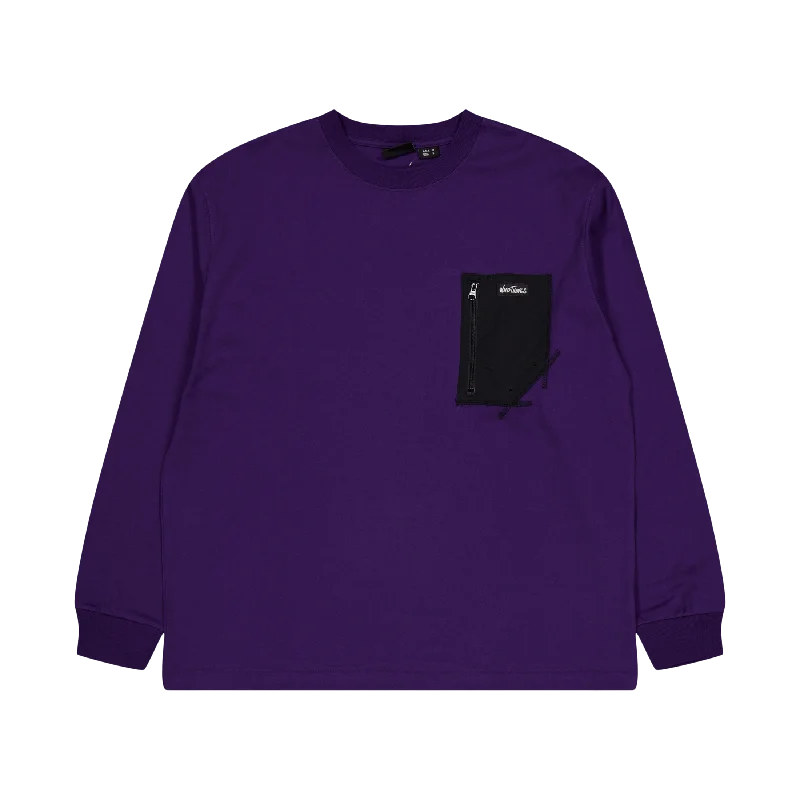 Don't Miss Out Long Tee Pocket Purple